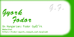 gyork fodor business card